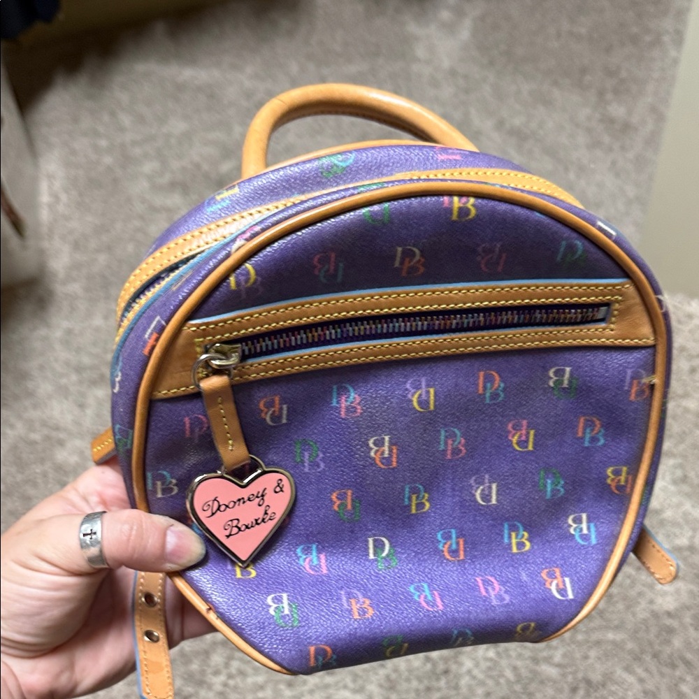 Dooney & Bourke Lavender Backpack with Multicolor Logo